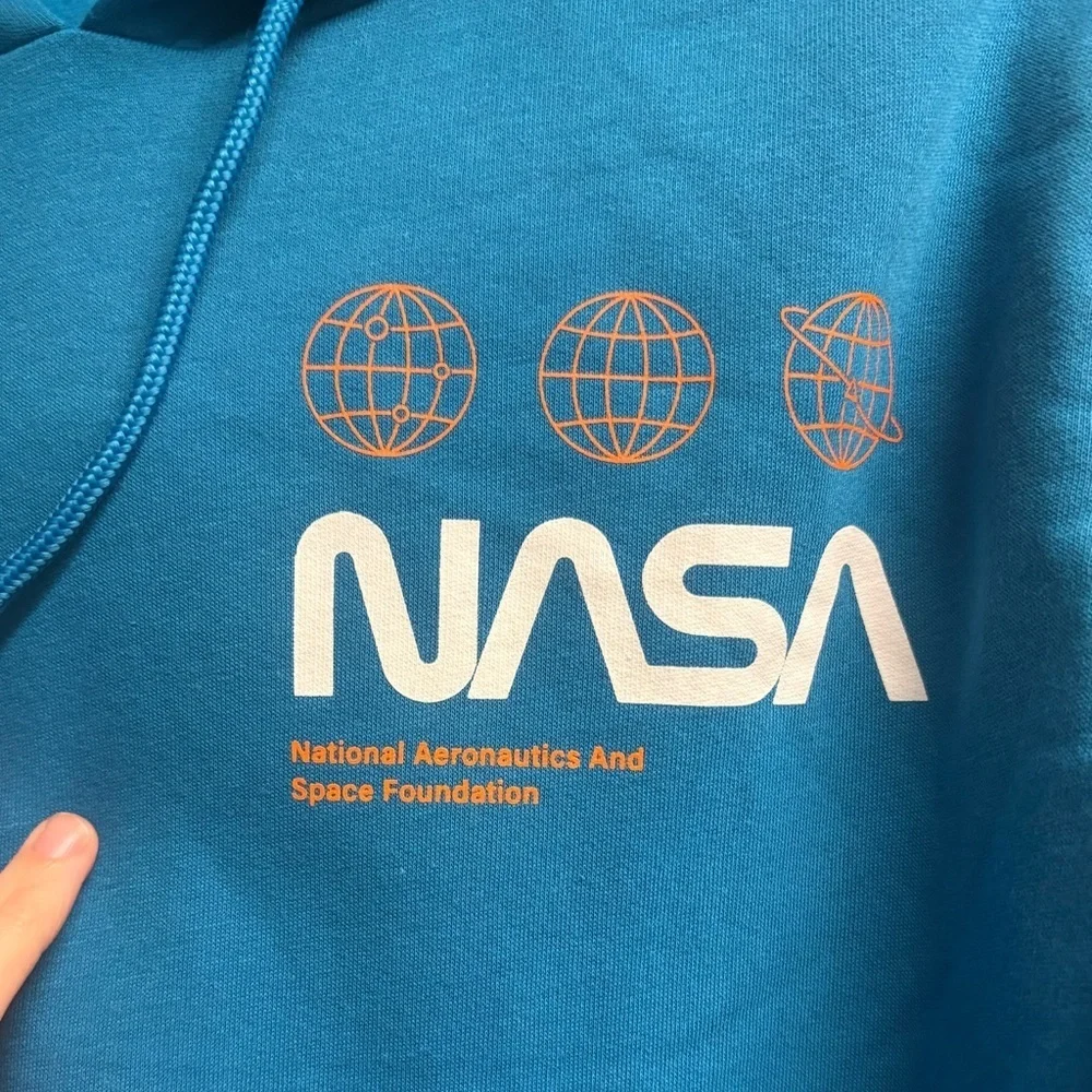 NWOT Hyper Space NASA Cotton Blend Hoodie Sweatshirt Unisex Size Small